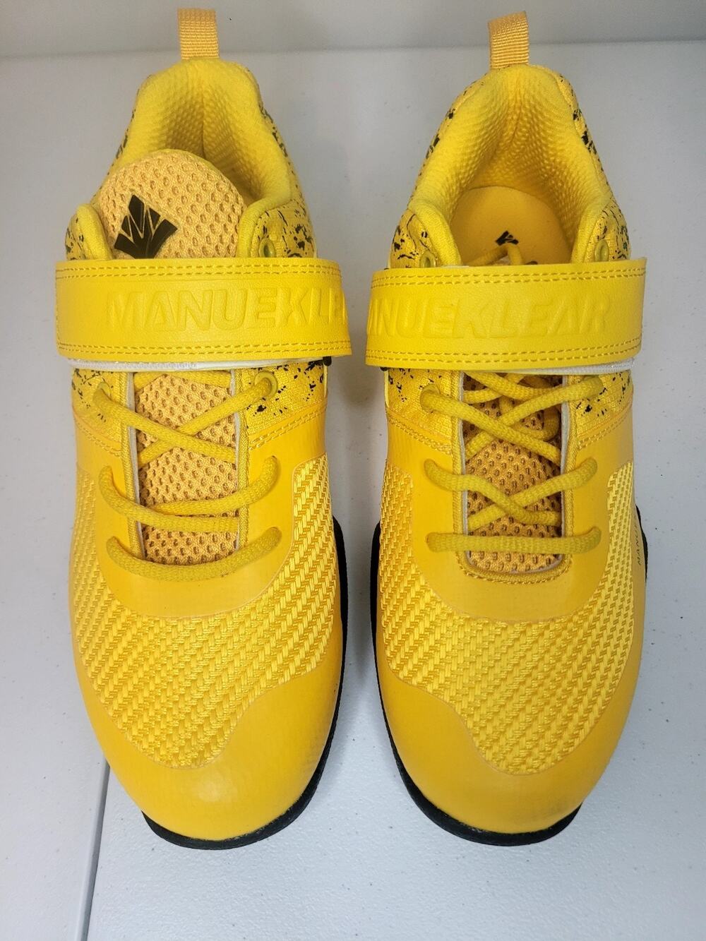 MANUEKLEAR Mens 10 Deadlift Weightlifting Squat Shoes |Yellow| Performance